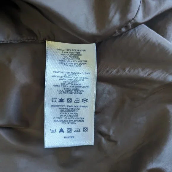 Lands End women's brown down coat - Picture 10 of 11
